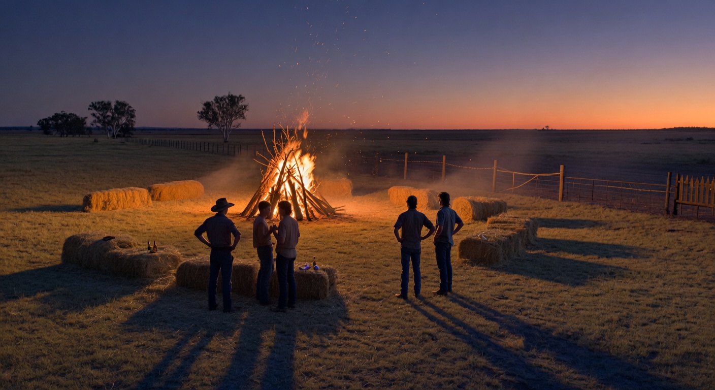 Bonfire at dusk